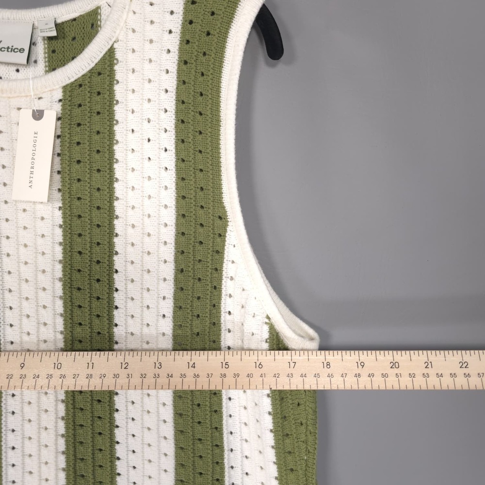ANTHROPOLOGIE DAILY PRACTICE New Knit Mini Dress XL Sleeveless Green Striped - Picture 6 of 16